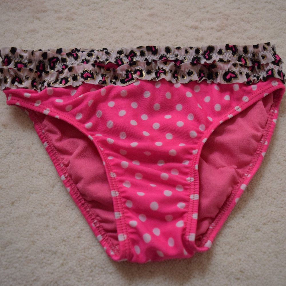 BABY PHAT Polka Dot Ruffle Leopard Print Bikini